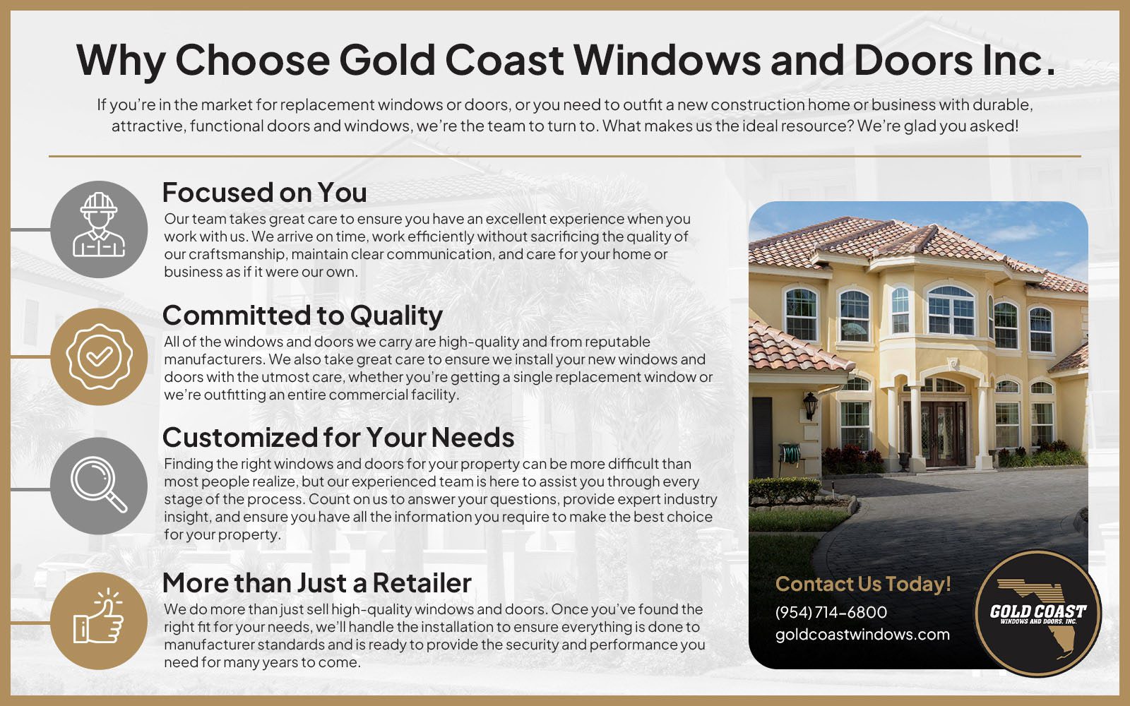Why Choose Gold Coast Windows and Doors Inc.